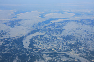 Frozen river in Canada