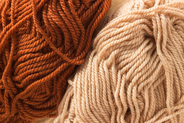 Macro background pattern of woolen thread crocheted