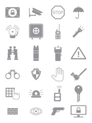 Gray guard icons set