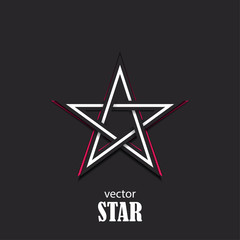 Star 3D abstract symbol. Popularity concept. Vector Illustration