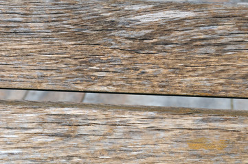 Naklejka premium Closeup of the old wooden bench