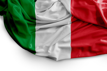 Italian flag on white background
