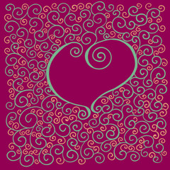 card with heart and curl pattern - 106221439