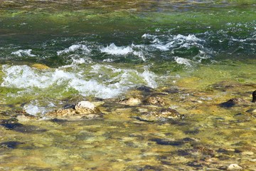 Fresh water in fast river