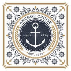  Nautical anchor cruise retro card