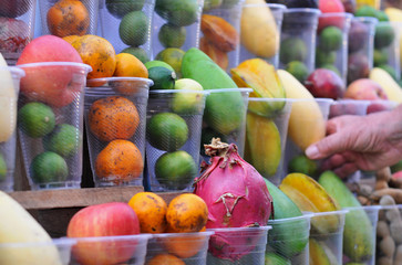 fruit juice stand at the market - 106222466