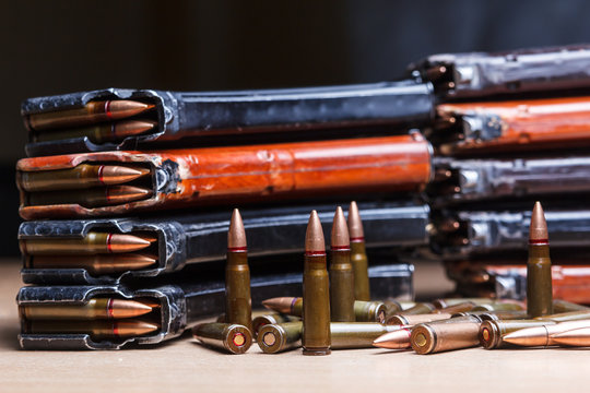 7.62 ammo for machine guns with loaded magazines