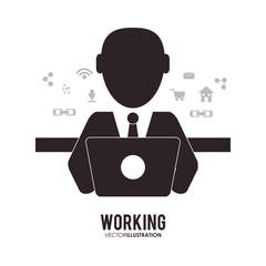 pictograms working icon design