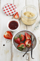 Making strawberry jam