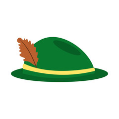 Green hat with a feather icon