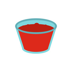 Glass of red apple juice icon