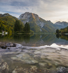 Fototapeta na wymiar mountain lake in the Alps, Italy