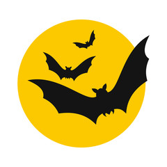 Bats fly to the moon icon 