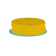 Roasted pancakes  icon, flat style 