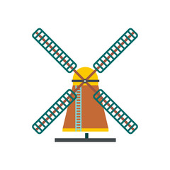 Windmill icon, flat style 