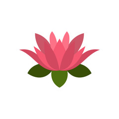 lotus flower icon, flat style