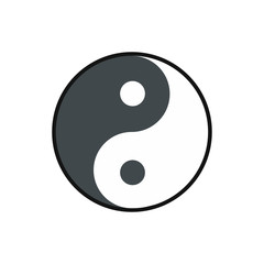 Ying yang icon, flat style