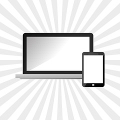 Laptop and smartphone icon design, vector illustration