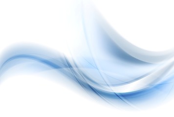 Blue smooth blurred abstract vector waves