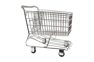 Shopping Cart Side Shot Isolated On White