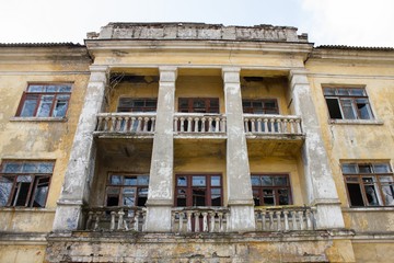  abandoned building with broken windows 