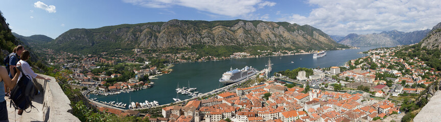 View of kotor old town from Lovcen mountain in Kotor, Montenegro