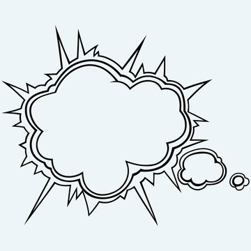 Speech bubbles. Isolated on blue background. Vector silhouettes
