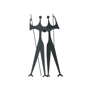 Sculpture of Two Warriors by artist Bruno Giorgi