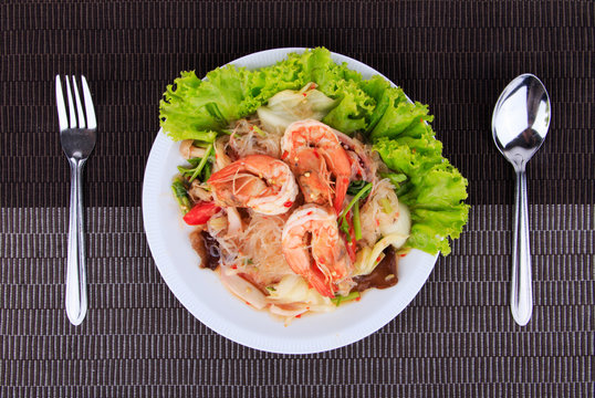 Spicy seafood salad. Thai Seafood Salad & Spices.