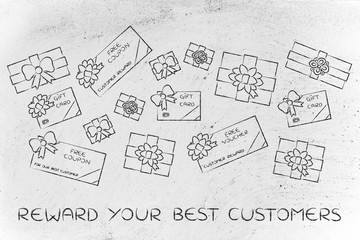 set of gift card, vouchers & coupons: reward your best customers
