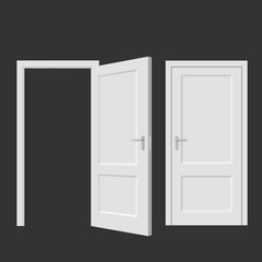 Isolated doors. Realistic vector illustration