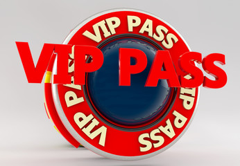 VIP Pass 3d red sign