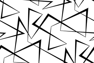 Abstract vector seamless white background of black lines. 