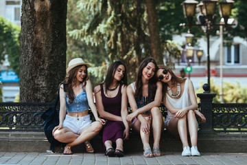 four beautiful young girls
