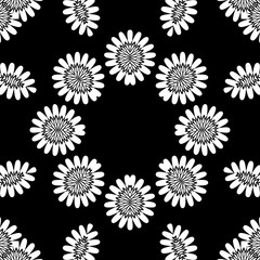A white pattern on black background.