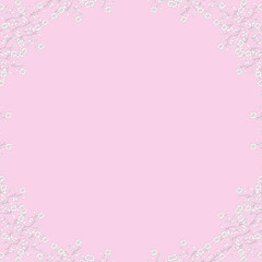 A pink floral frame with copy space.