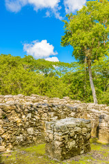 Fragment of Mayan Pyramid in Coba. Mexico.