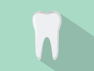 tooth isolated with green background