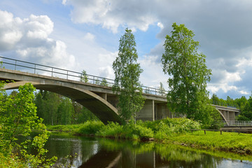 Fototapeta na wymiar Bridge in northern Finland