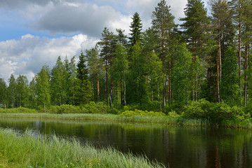 Fototapeta premium Northern town Taivalkoski. Finnish Lapland