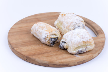 Three homemade cookies with poppy seed