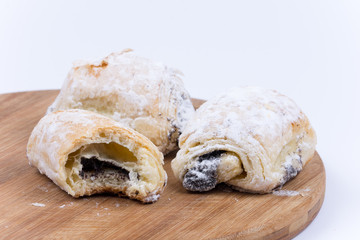 Close macro view of poppy seed cookie