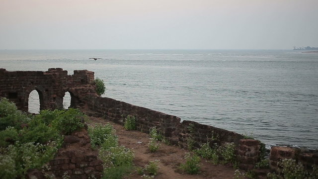 Ruins of the fortress on the sea shore