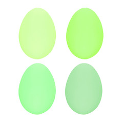 Set of four easter eggs isolated on white background for design  happy easter day