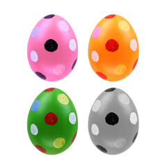 Set of four easter eggs isolated on white background for design  happy easter day