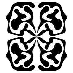 Isolated and symmetric black and white ornament. Reflected decorative and abstract design - Eps10 vector graphic design and illustration
