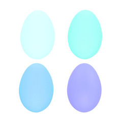 Fototapeta na wymiar Set of four easter eggs isolated on white background for design happy easter day