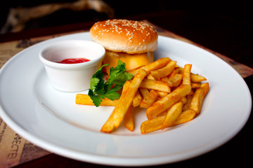 hamburger with potatoes
