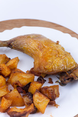 Fried chicken meat on the plate