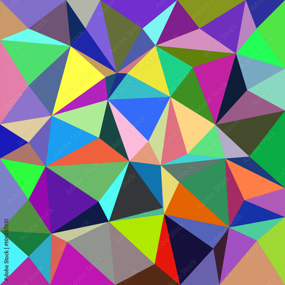 Poster multicolored irregular triangle mosaic background